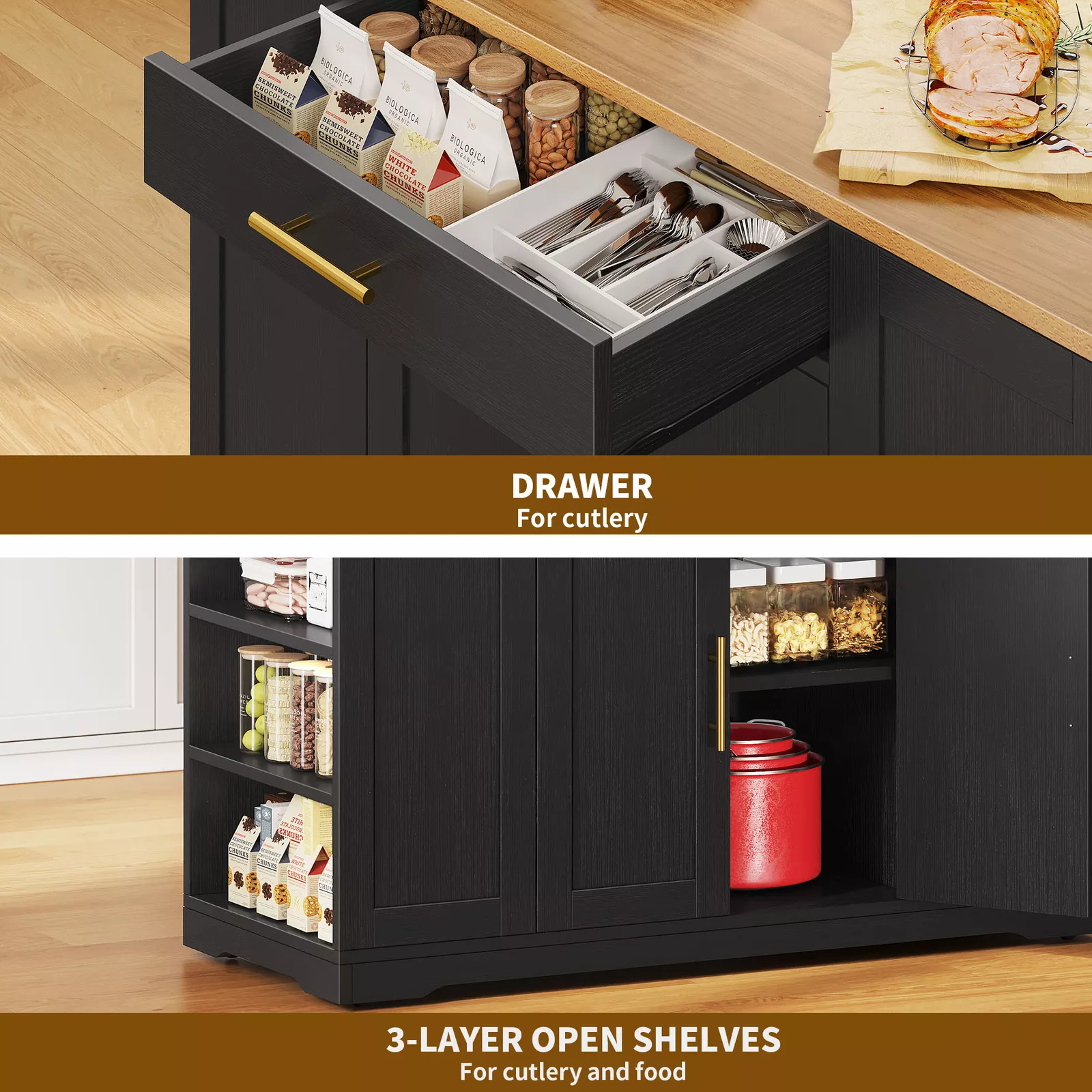 Boyle Kitchen Trash Can Cabinet - Image 4