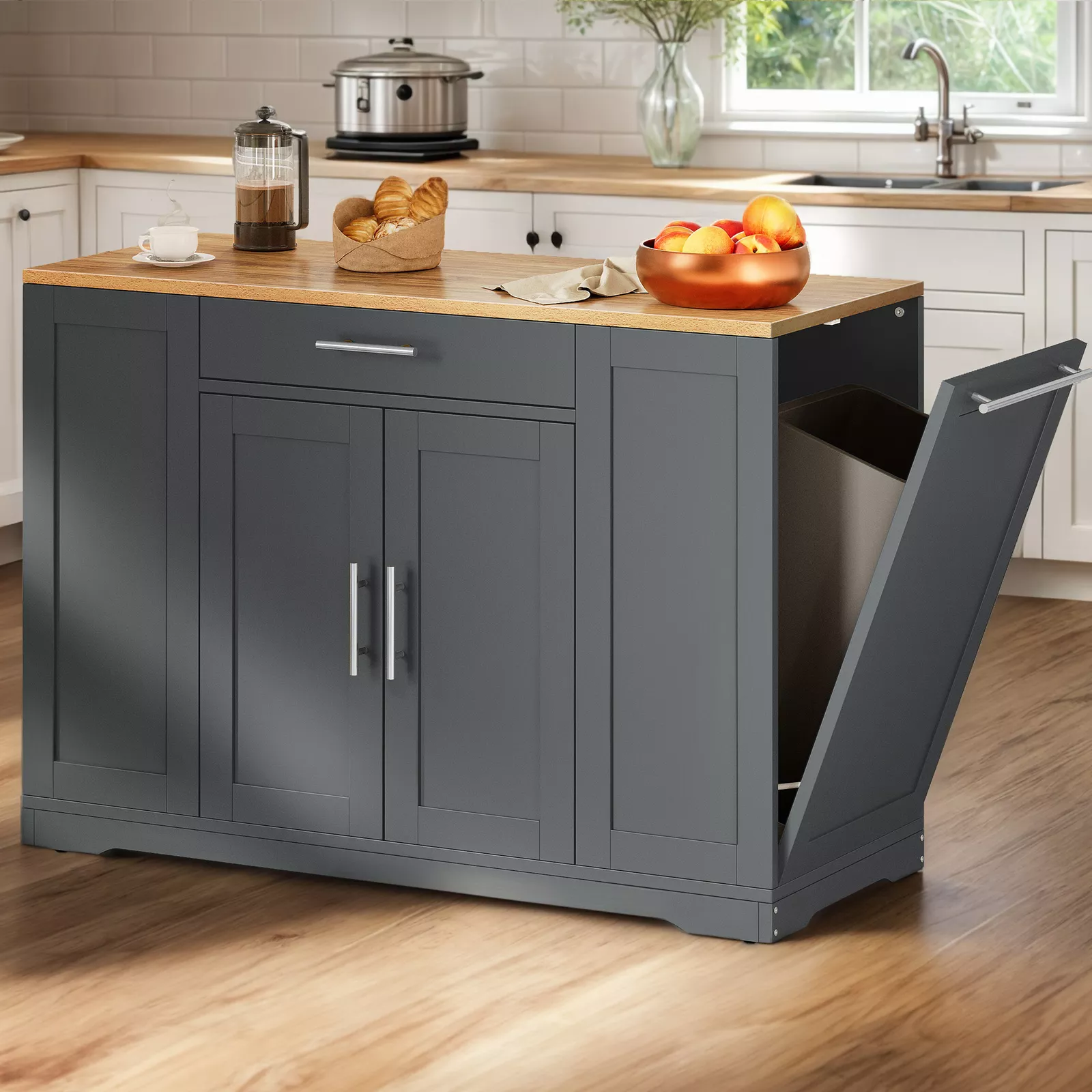 Boyle Kitchen Trash Can Cabinet - Image 9