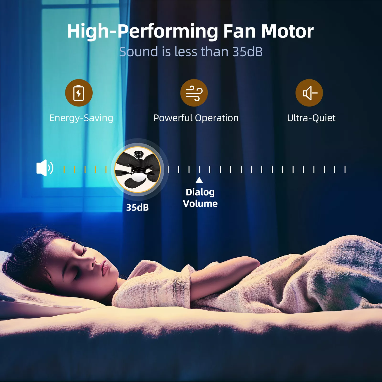 Brown Palm Ceiling Fan With Light & Remote - Image 8
