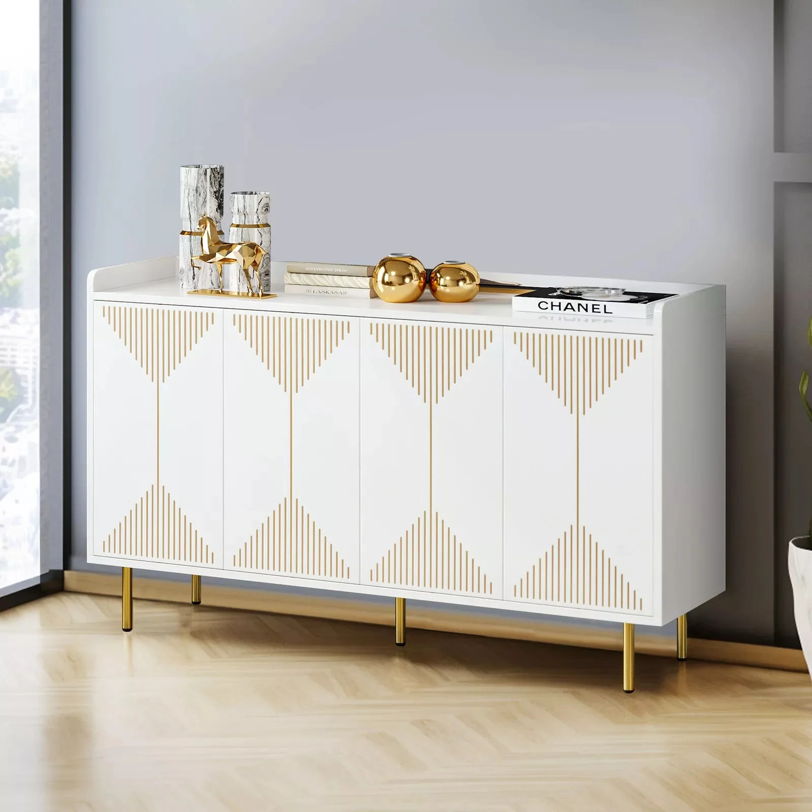 Callan Modern Sideboard Buffet Cabinet - Image 9