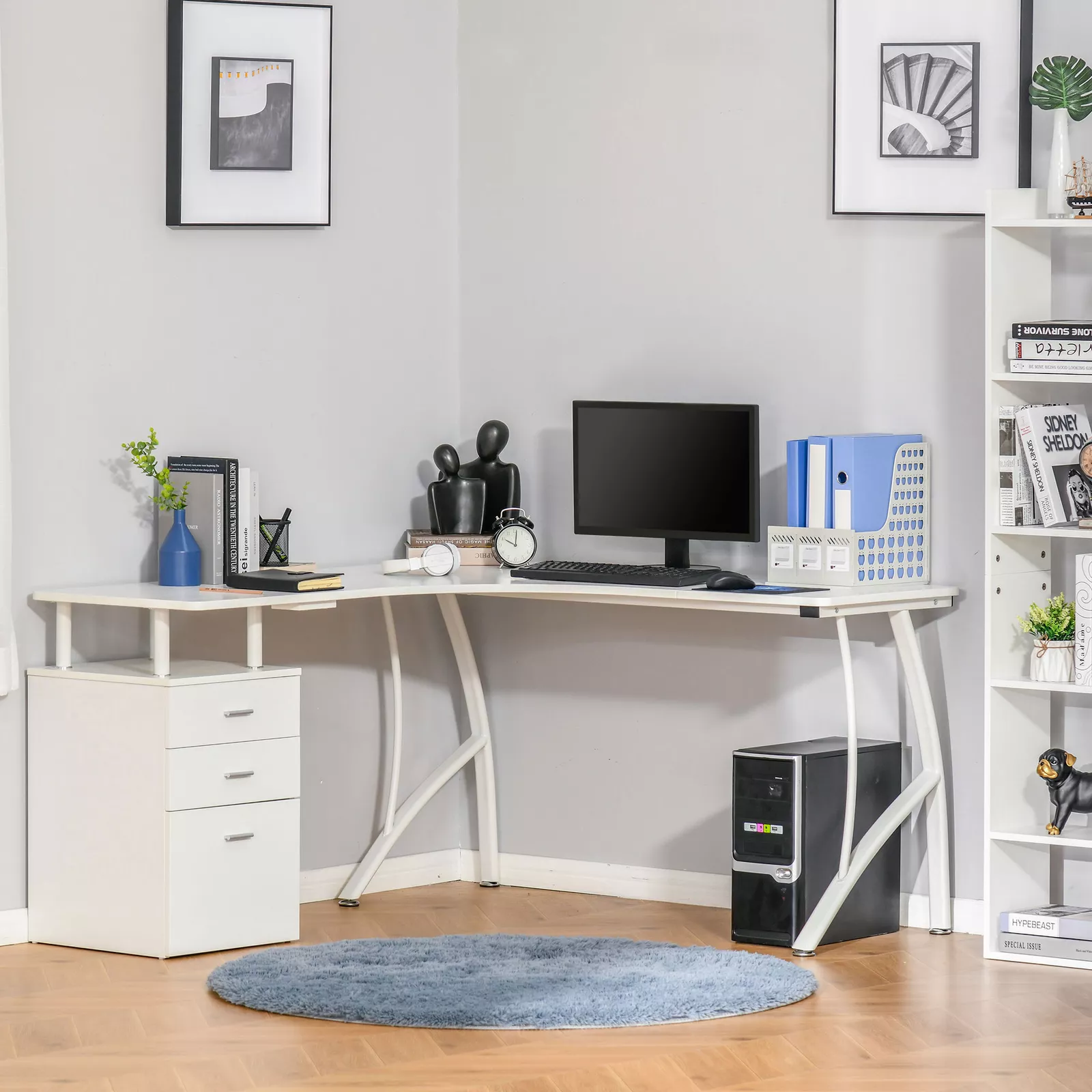 Carey Corner L Shaped Computer Desk With Storage