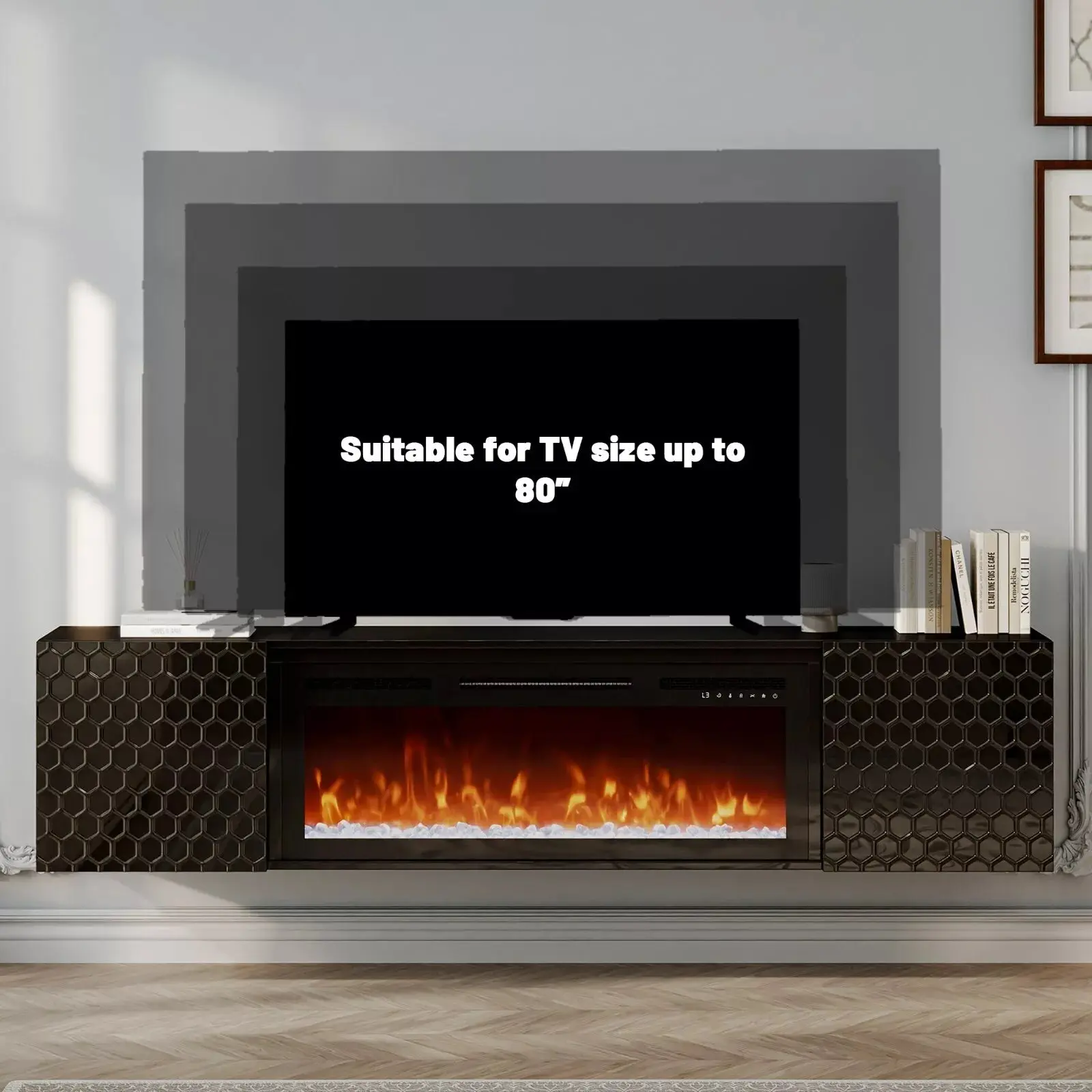 Carey Modern Fireplace TV Stand (Up to 80") - Image 6