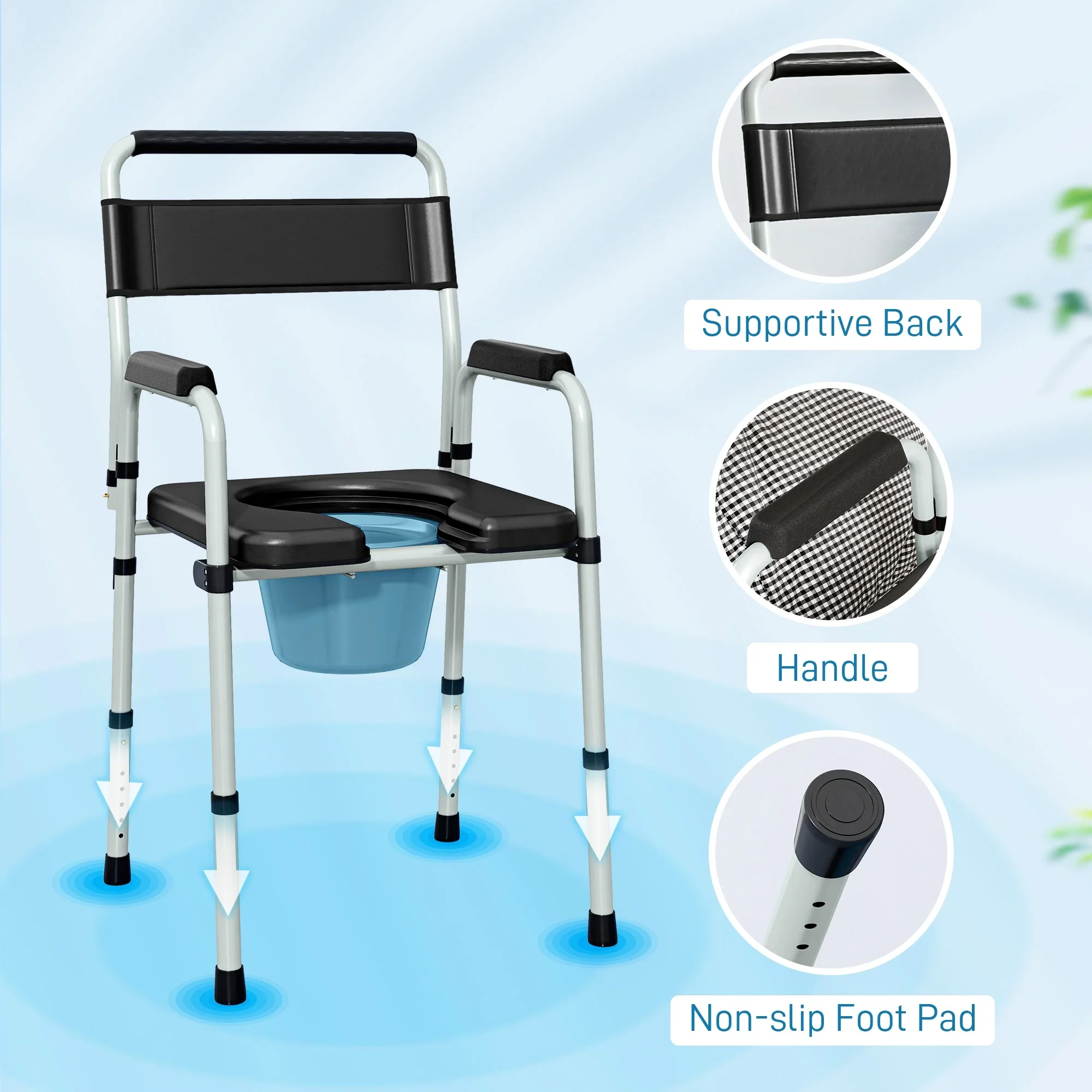 Carl Adult's Bedside Commode Chair - Image 4