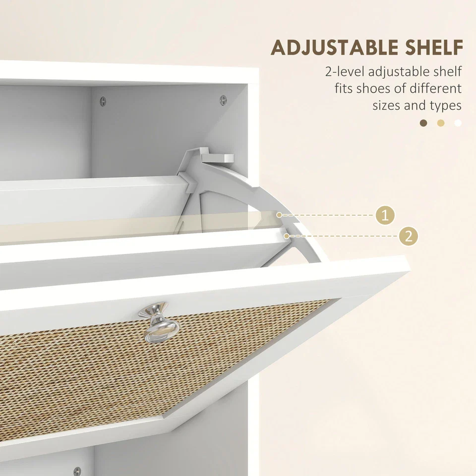 Carney Rattan Narrow Entryway Shoe Cabinet - Image 5
