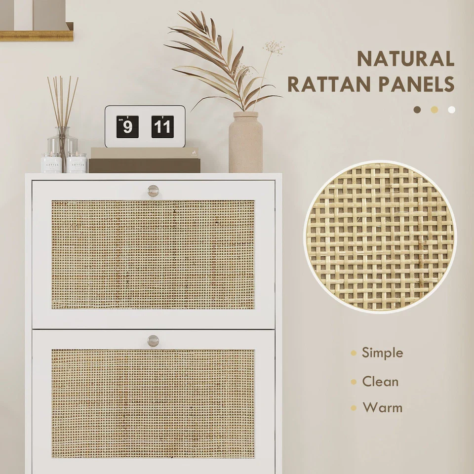 Carney Rattan Narrow Entryway Shoe Cabinet - Image 8
