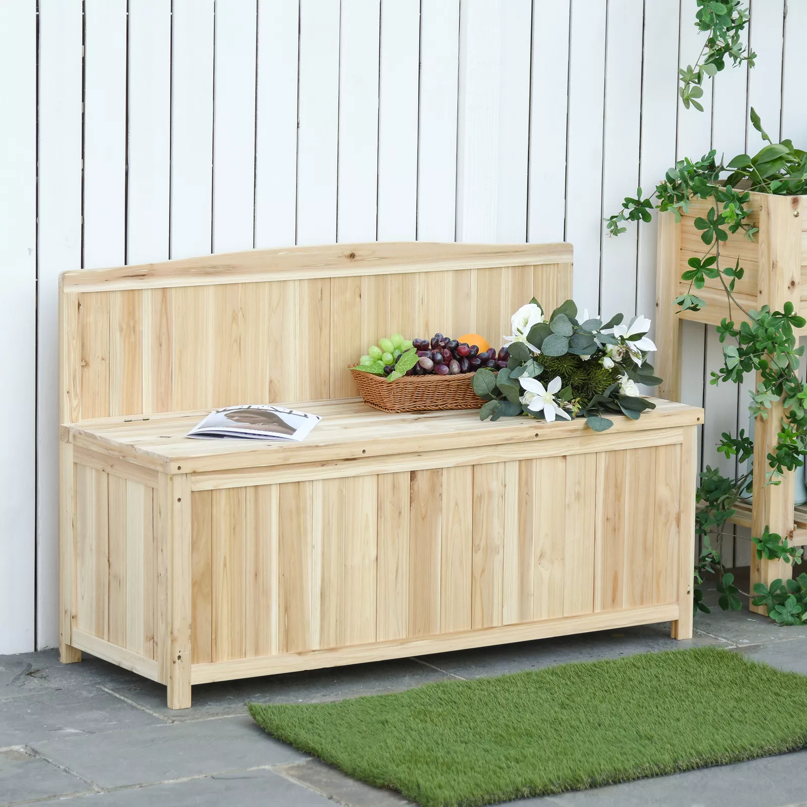 Carroll Outdoor Garden Storage Bench