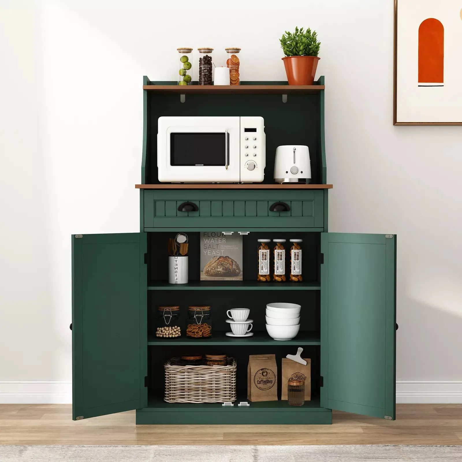 Case Small Kitchen Pantry Cabinet Hutch - Image 3