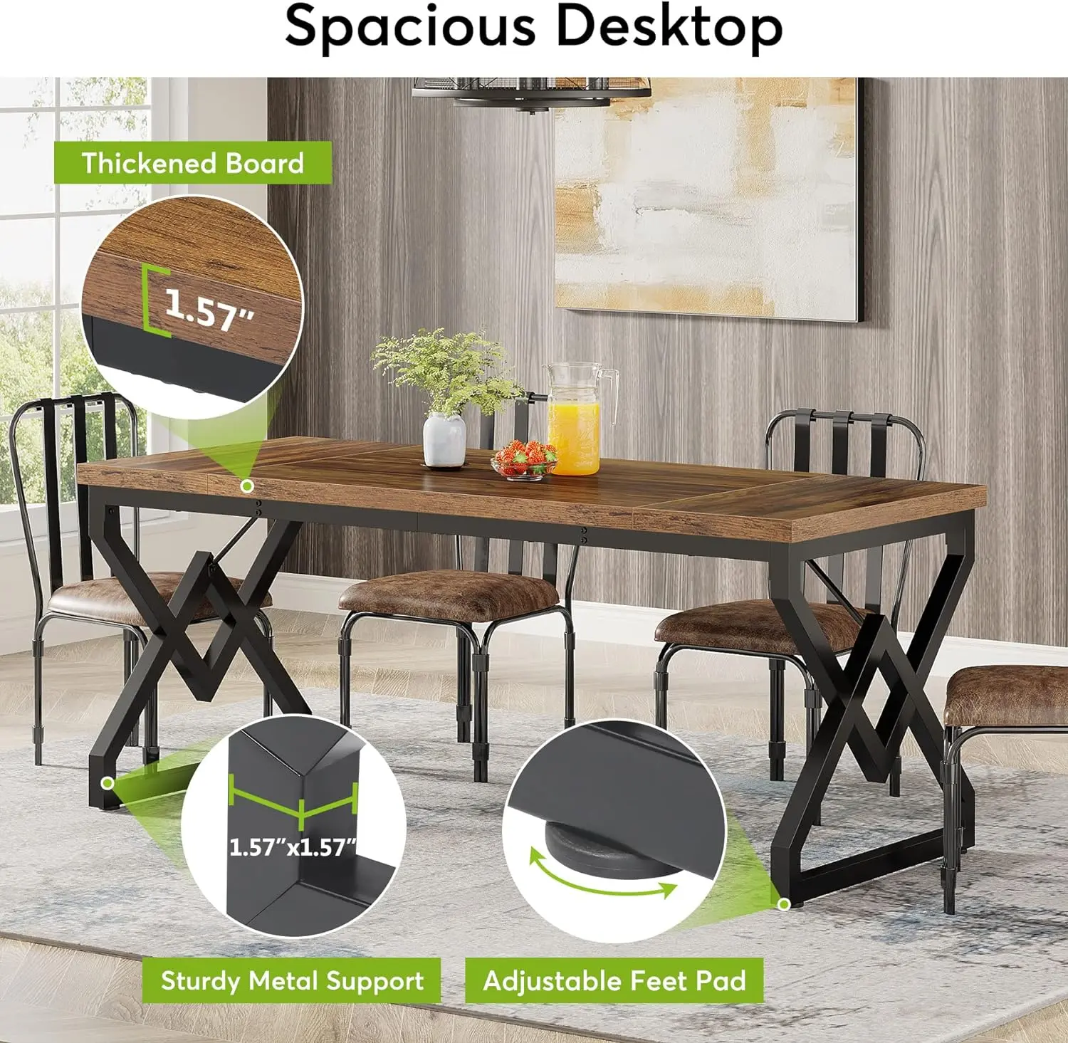 Casey Rustic Executive Office Desk - Image 4