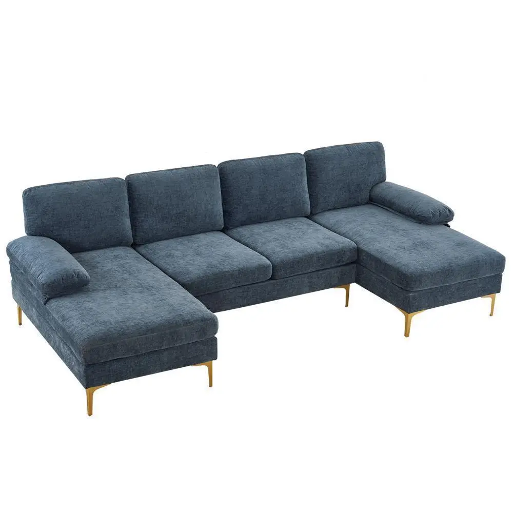 Chenille U Shaped Sectional Couch - Image 6