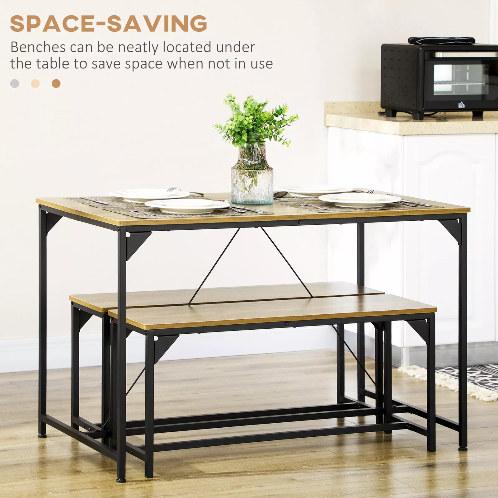 Chiara Kitchen Dining Table Set For 4 - Image 3