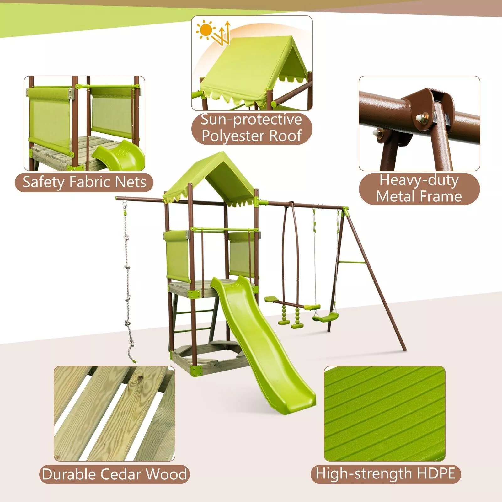 Children's Garden Swing & Slide Set - Image 3