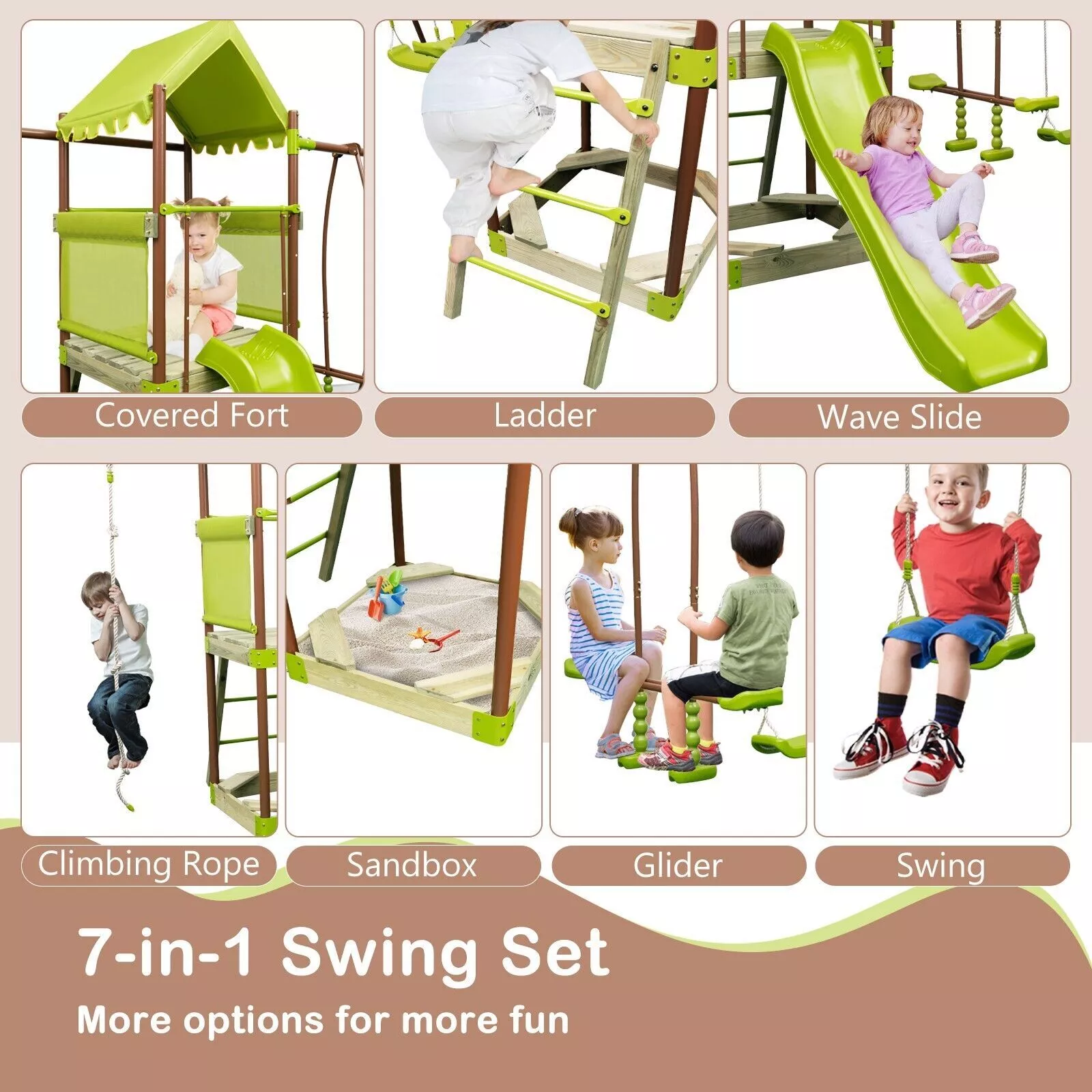 Children's Garden Swing & Slide Set - Image 4