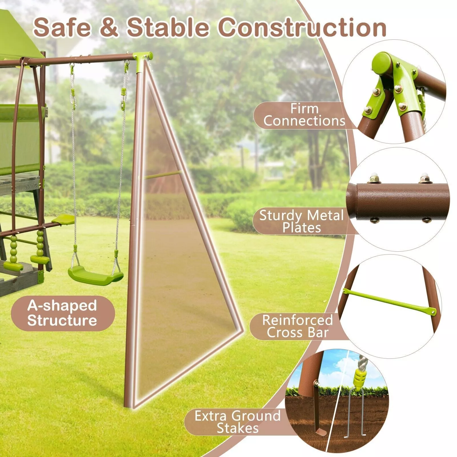 Children's Garden Swing & Slide Set - Image 7