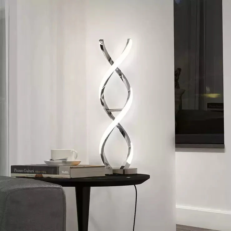 Chrome Twist Table Lamp