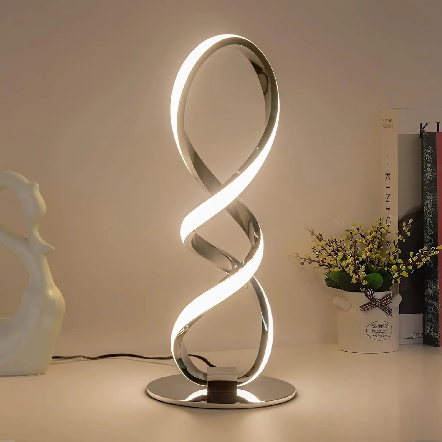 Chrome Twist Table Lamp