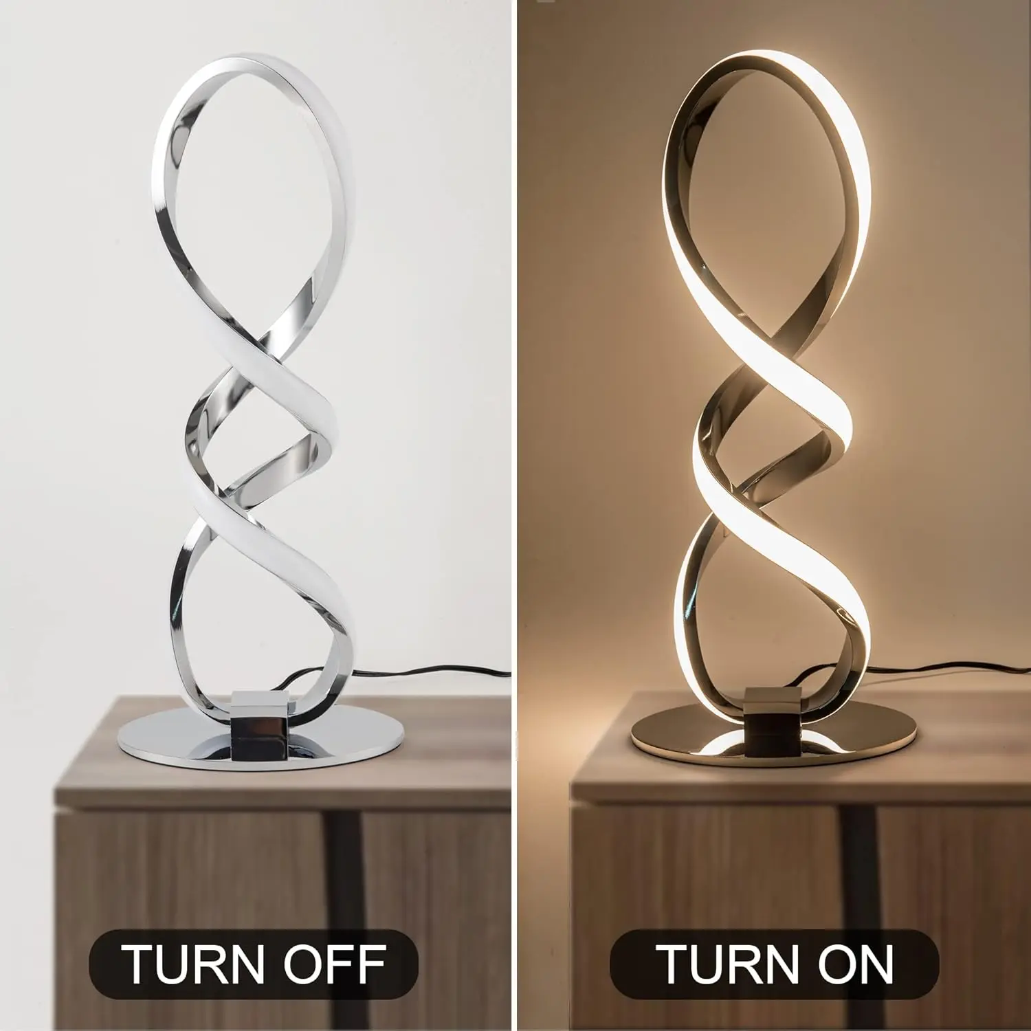 Chrome Twist Table Lamp - Image 3
