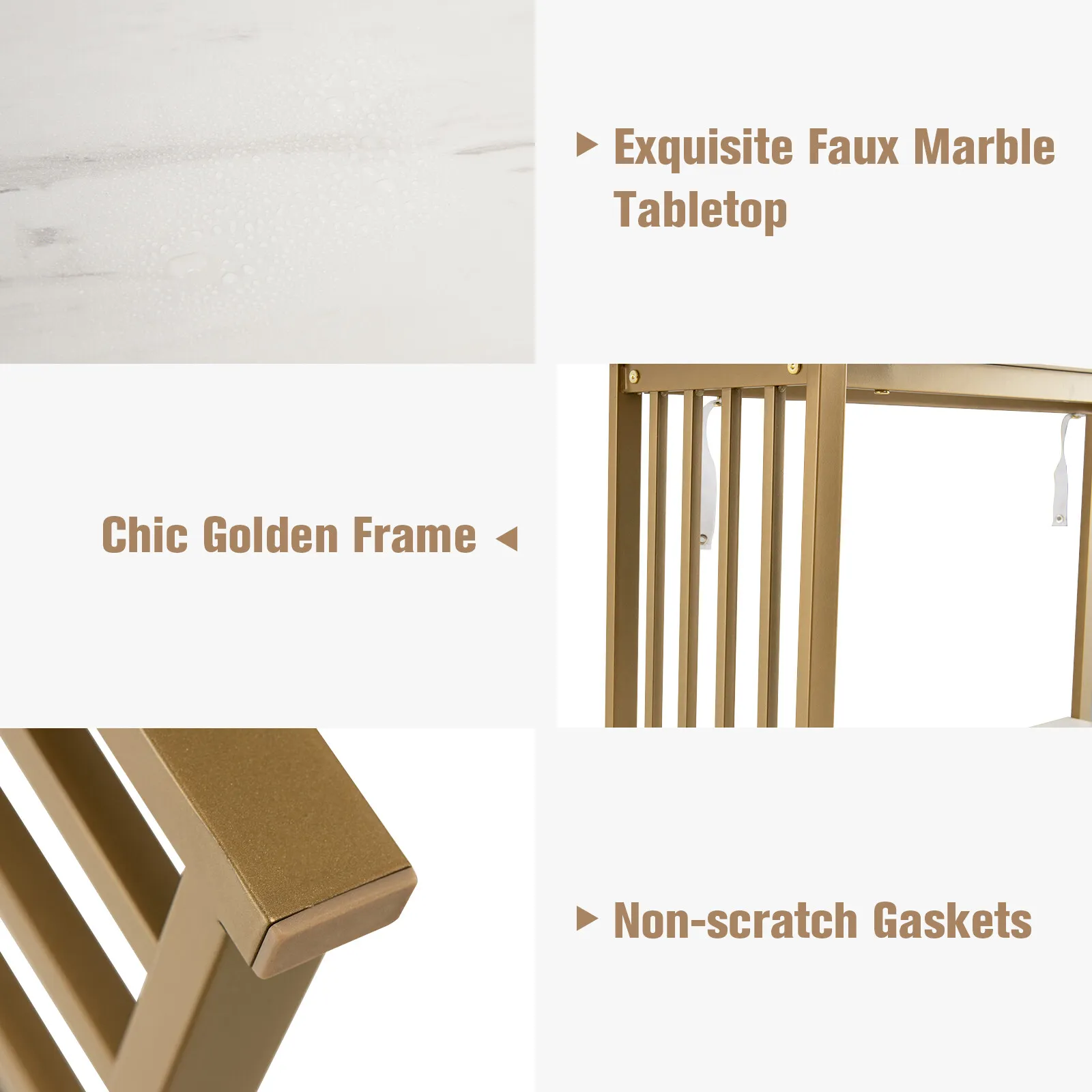Cian Narrow Marble Hallway Console Table - Image 5