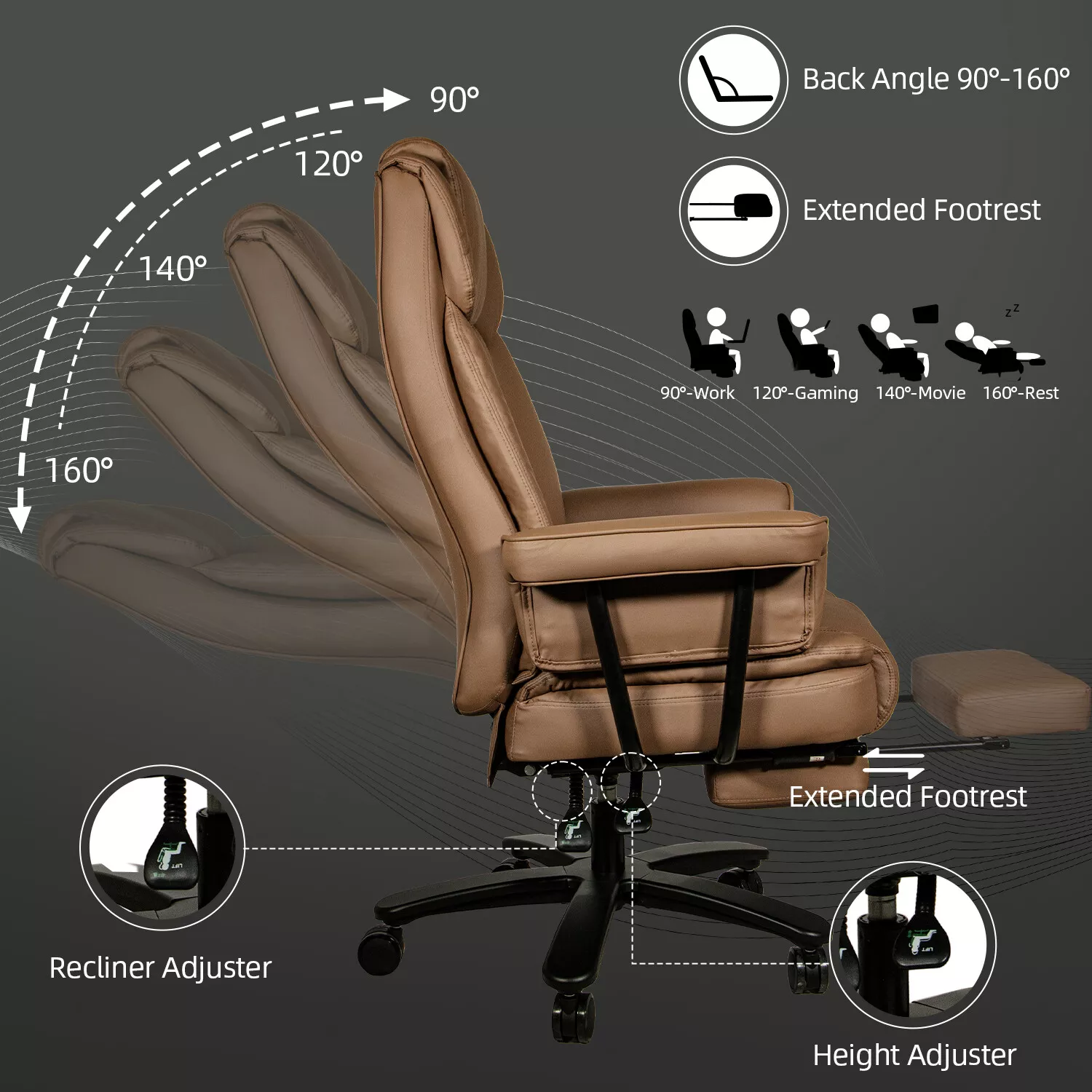 Clarke Big & Tall Ergonomic Office Chair - Image 6