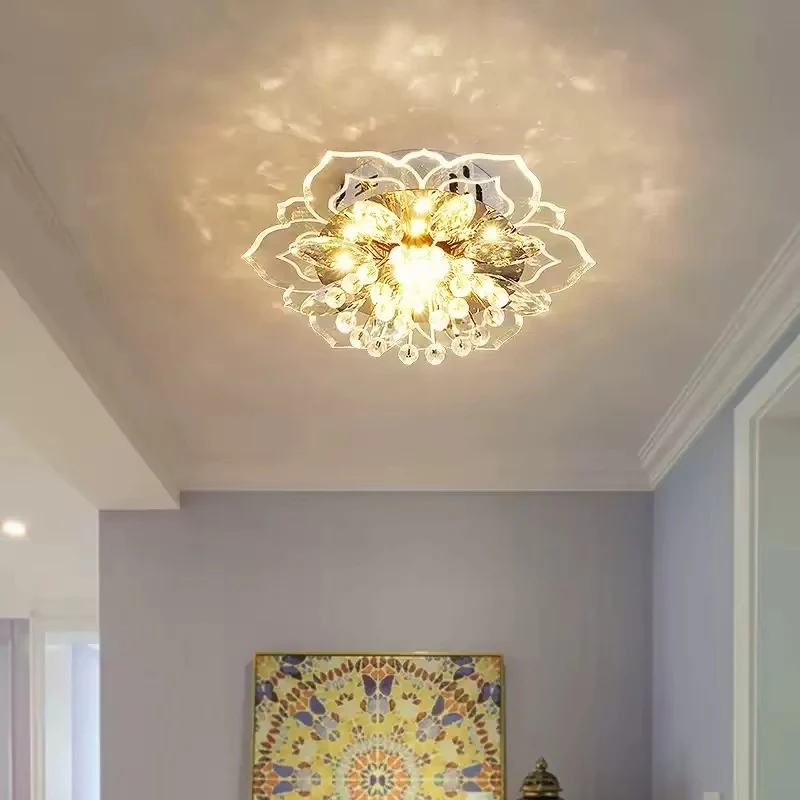 Creative LED Crystal Flower Ceiling Light Chandelier