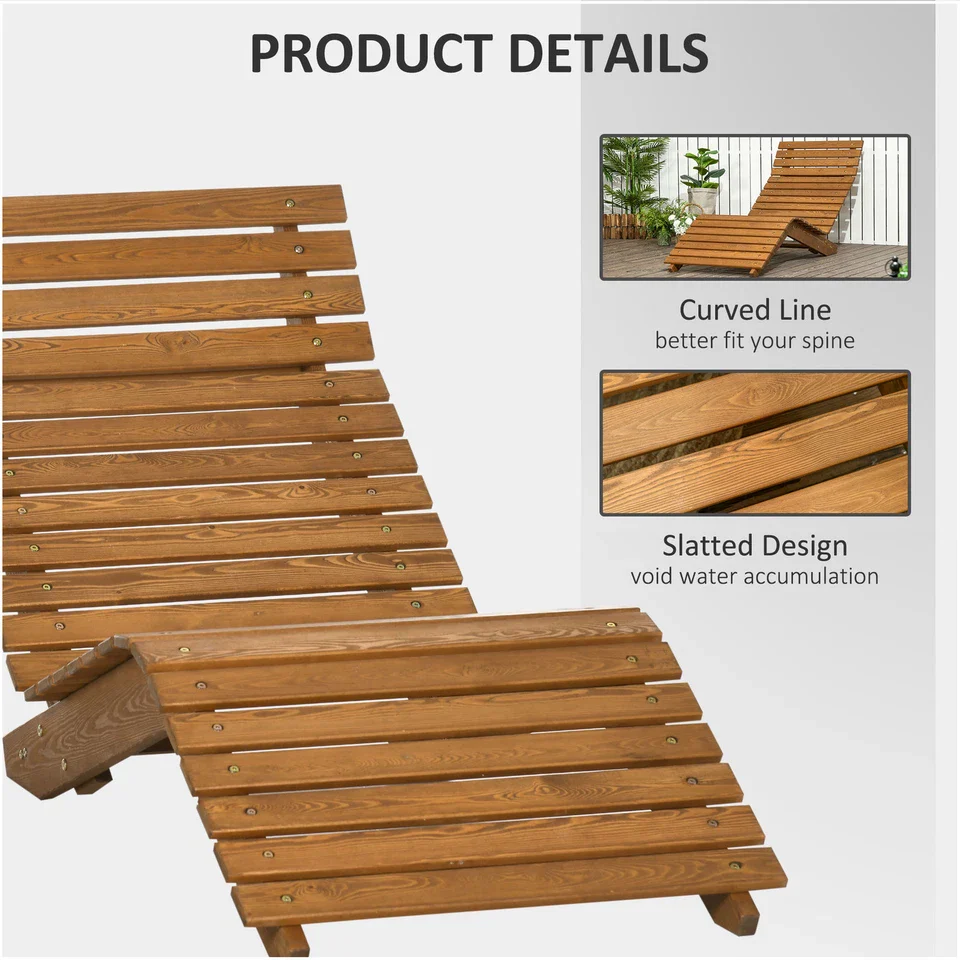 Crosby Wooden Outdoor Lounge Chair - Image 4