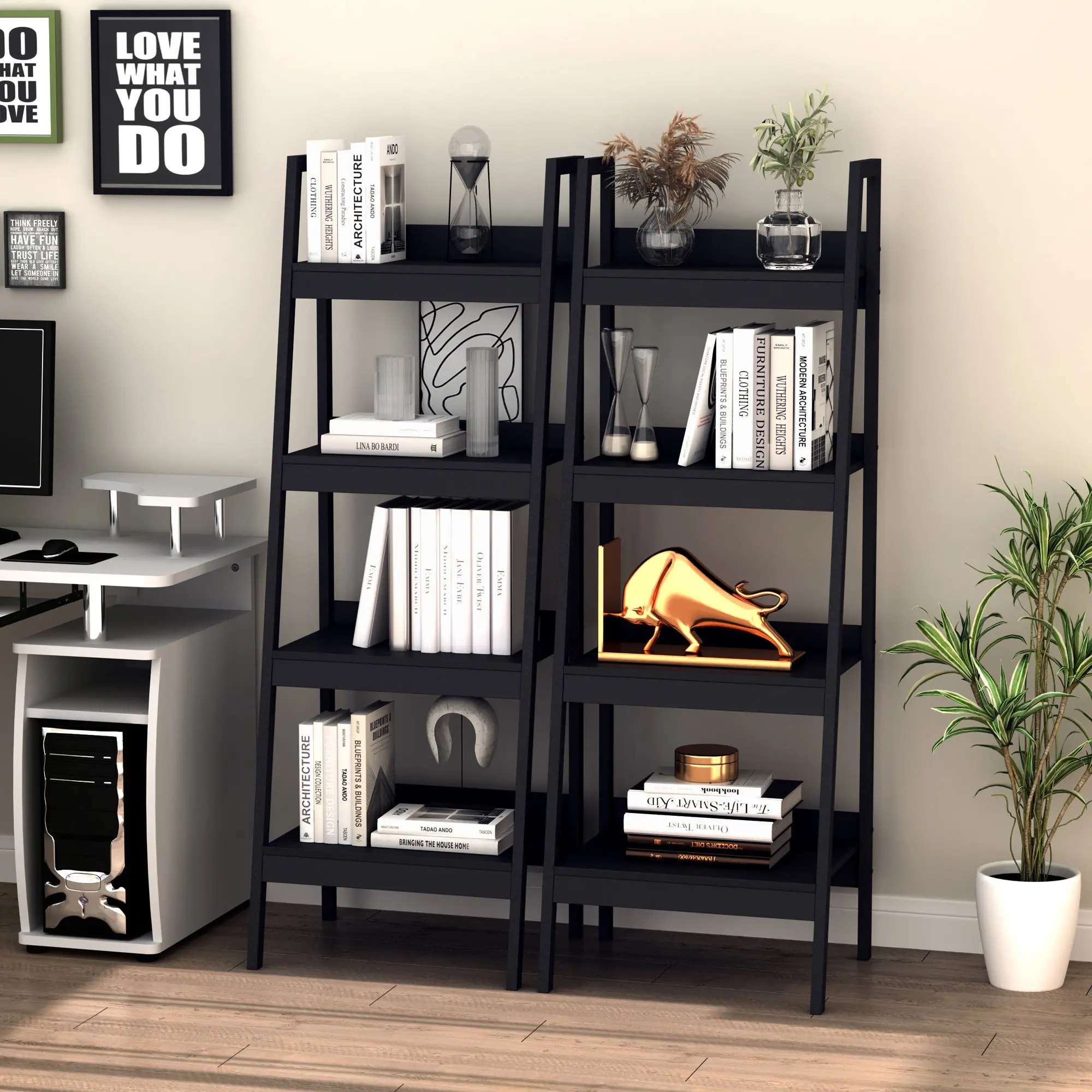 Cruz Ladder Bookcase Bookshelf