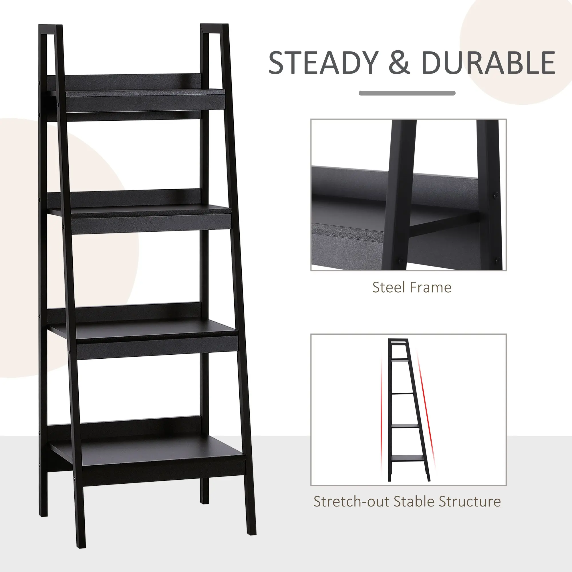 Cruz Ladder Bookcase Bookshelf - Image 2