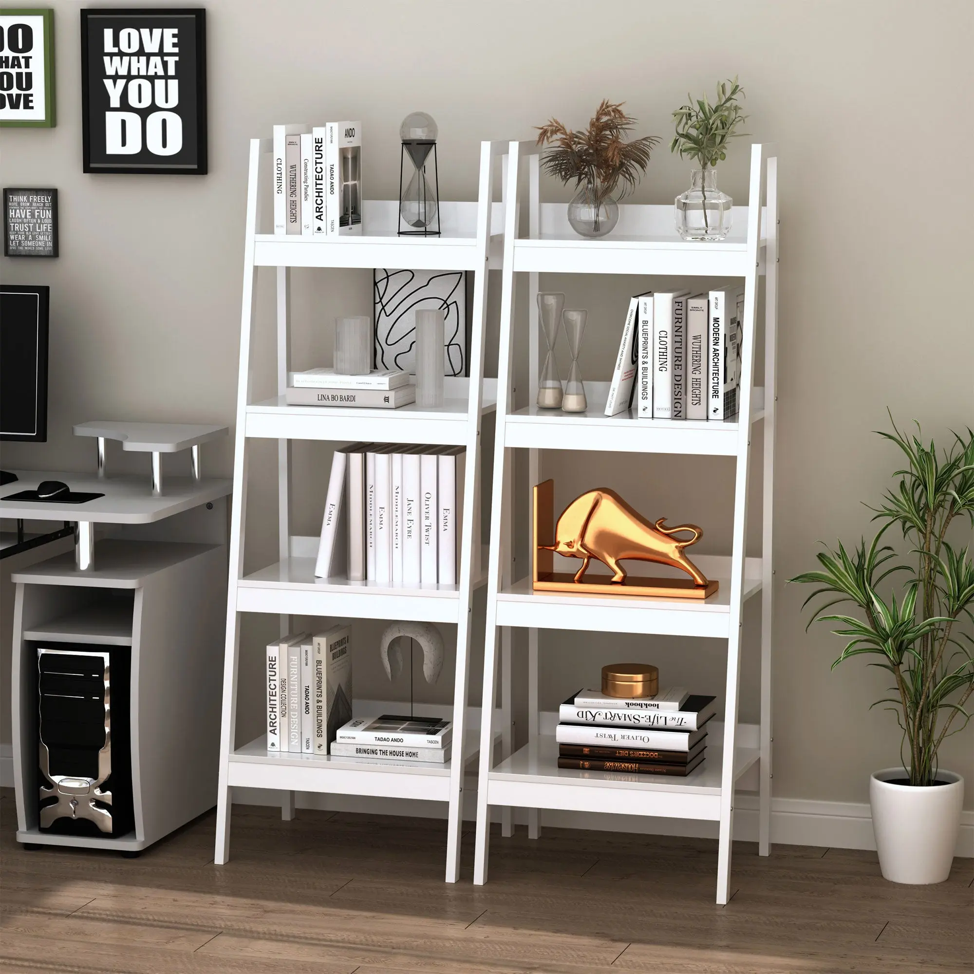 Cruz Ladder Bookcase Bookshelf - Image 6