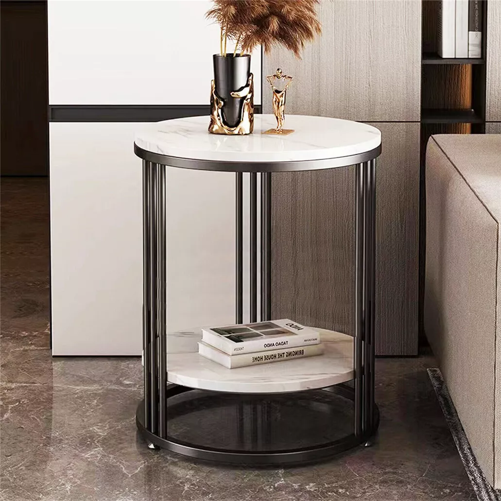 Dawson Round Marble Sofa Side End Table
