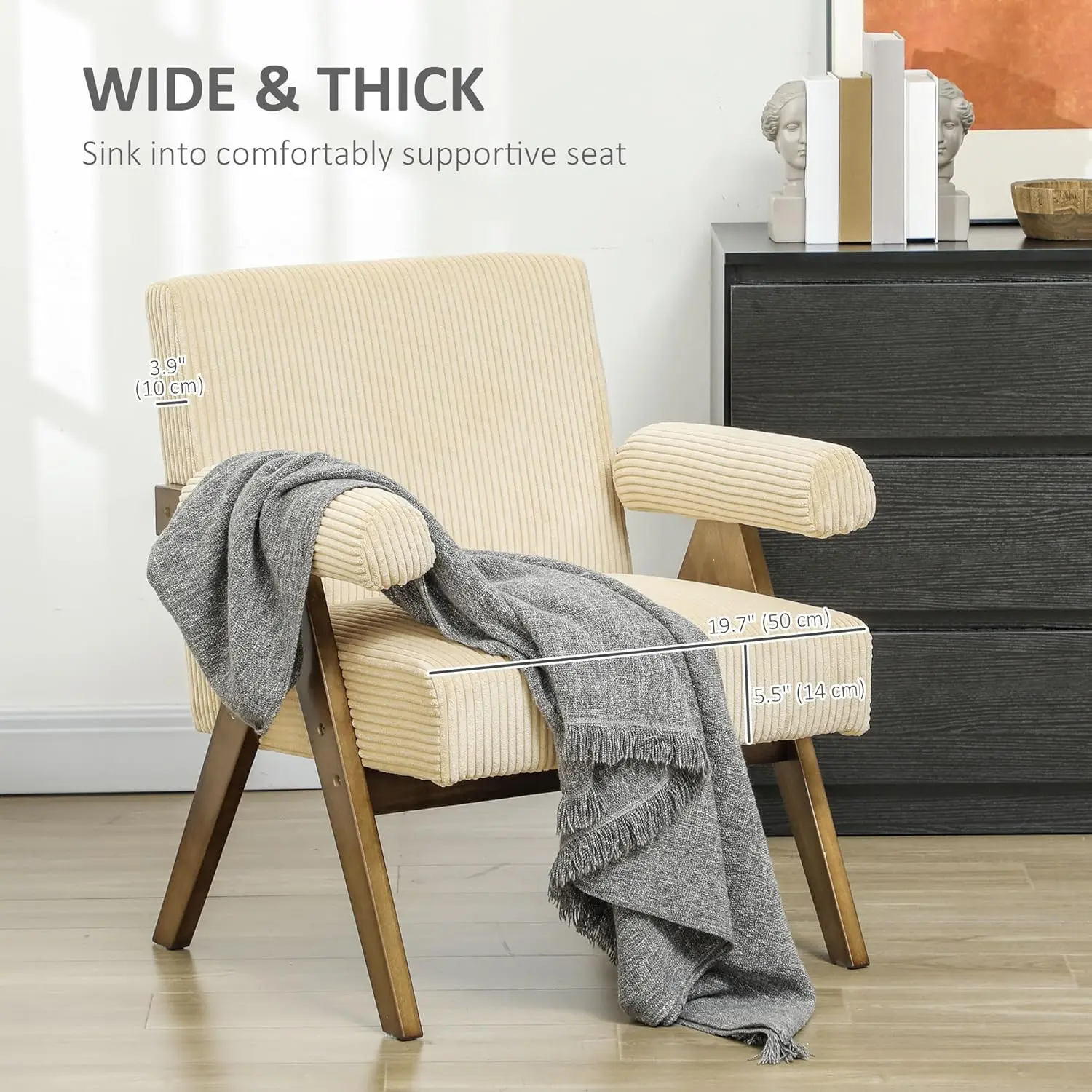 Dean Corduroy Accent Armchair - Image 3