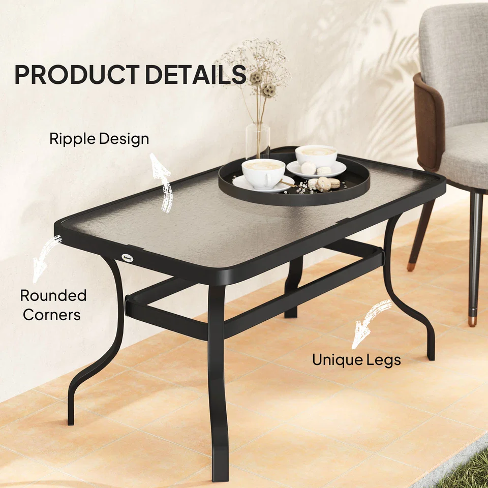 Declan Glass Outdoor Coffee Table - Image 3