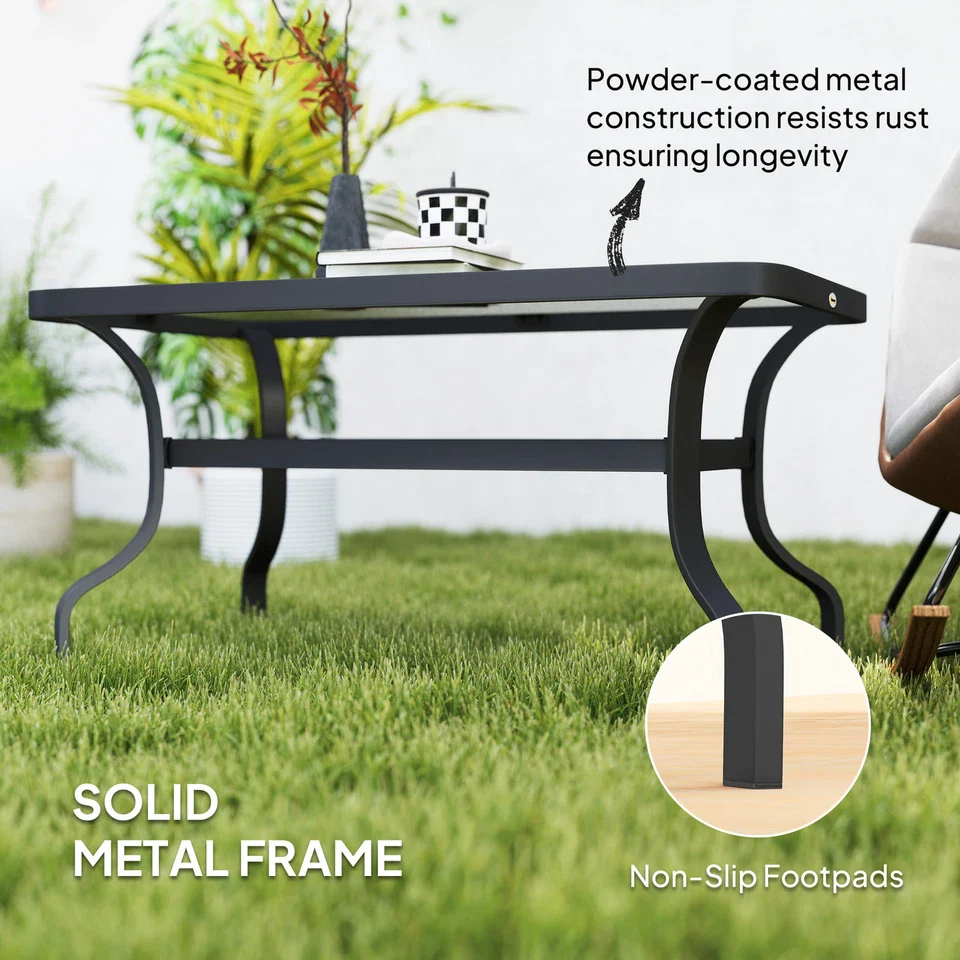 Declan Glass Outdoor Coffee Table - Image 4