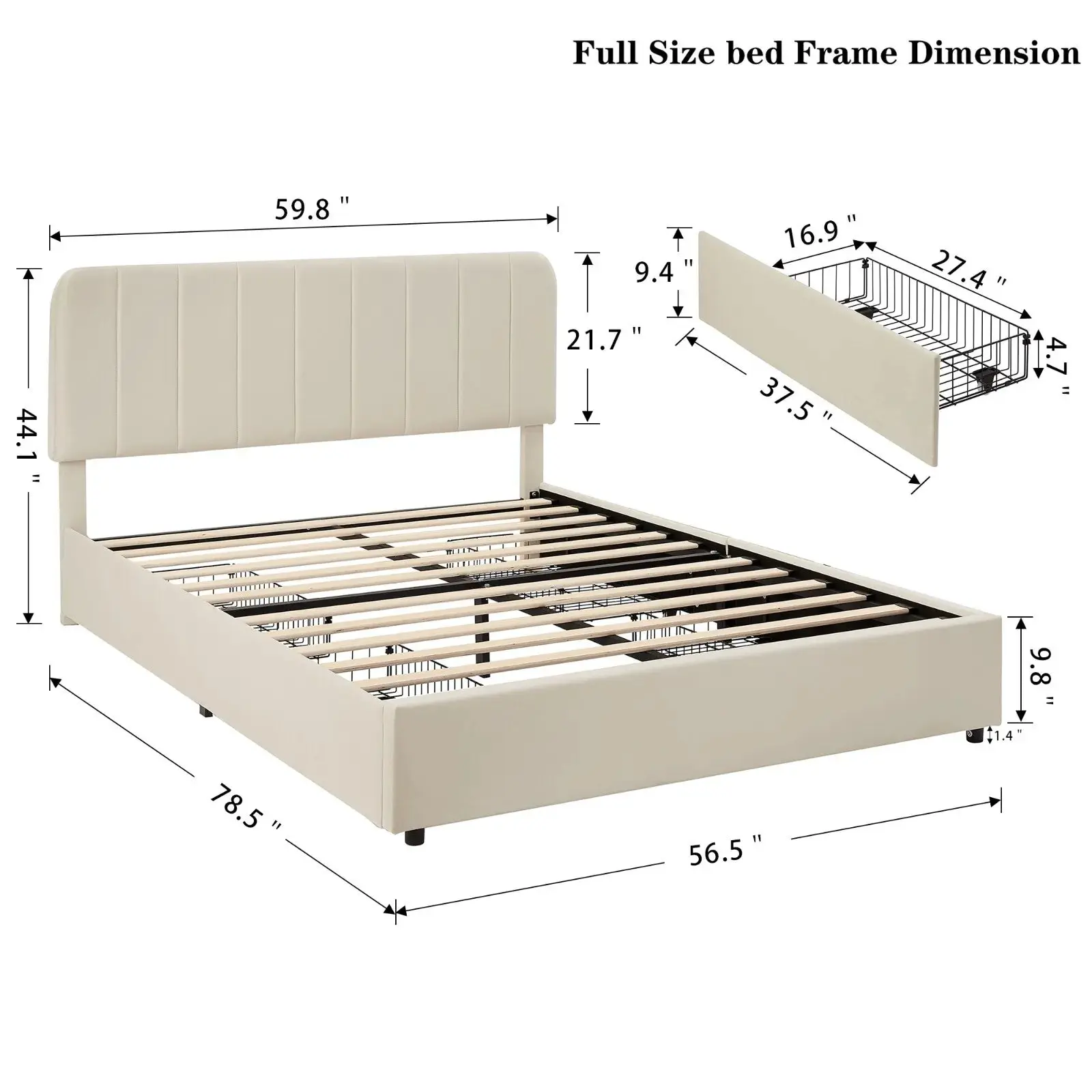 Diaz Plateform Bed Frame With Storage - Image 7