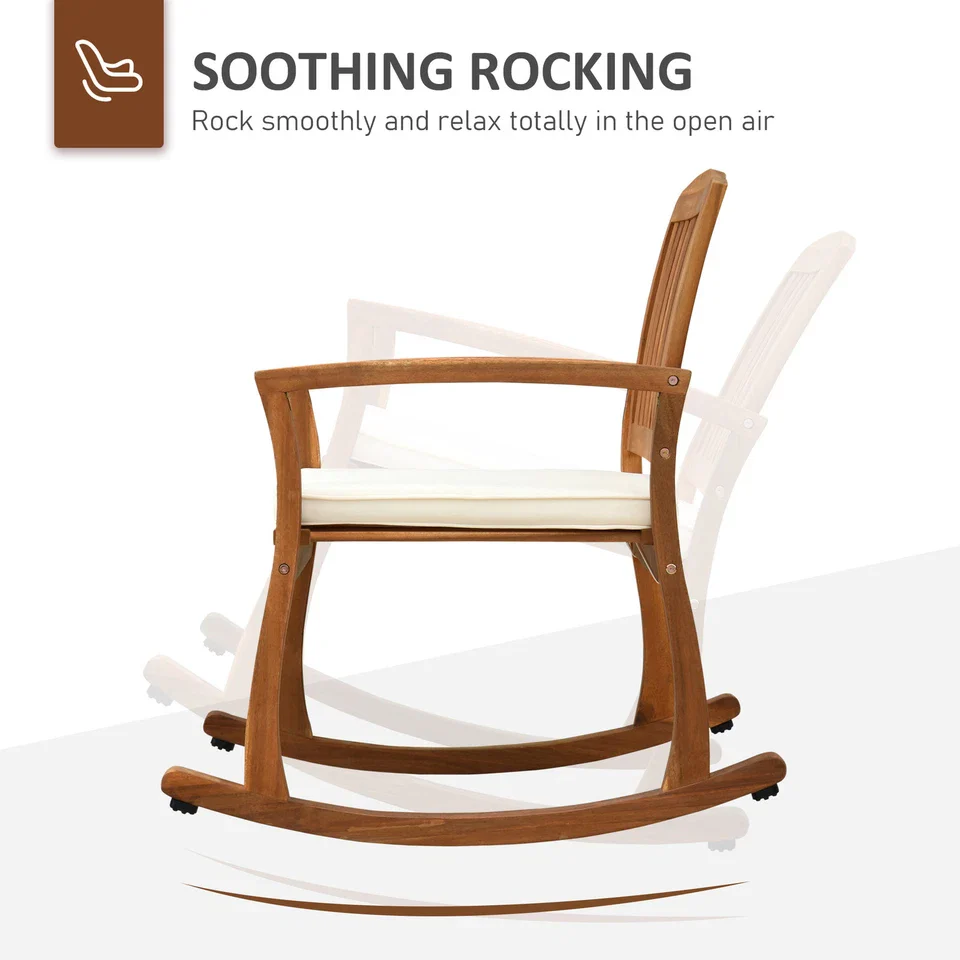 Dorothy Wooden Outdoor Patio Rocking Chair - Image 3