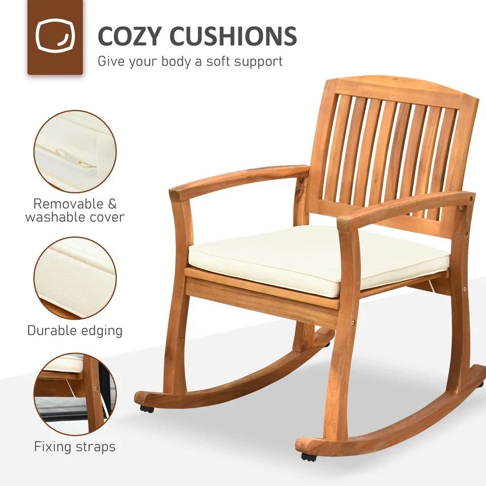 Dorothy Wooden Outdoor Patio Rocking Chair - Image 4