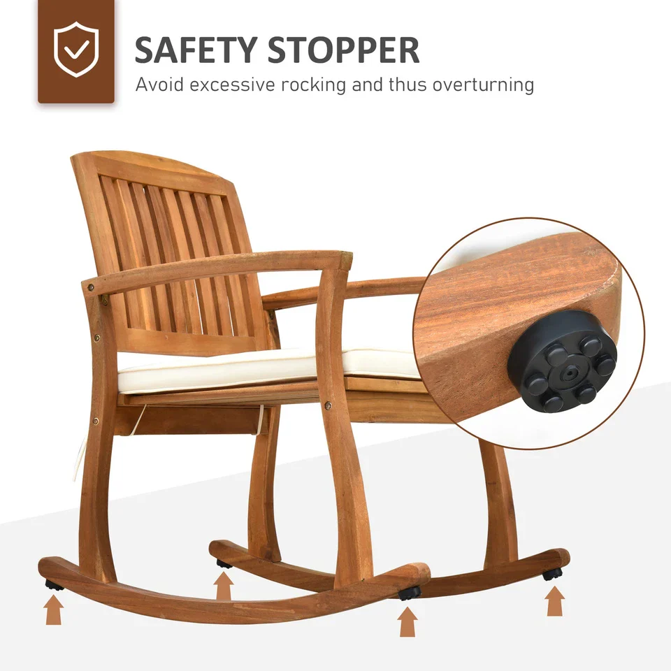 Dorothy Wooden Outdoor Patio Rocking Chair - Image 5