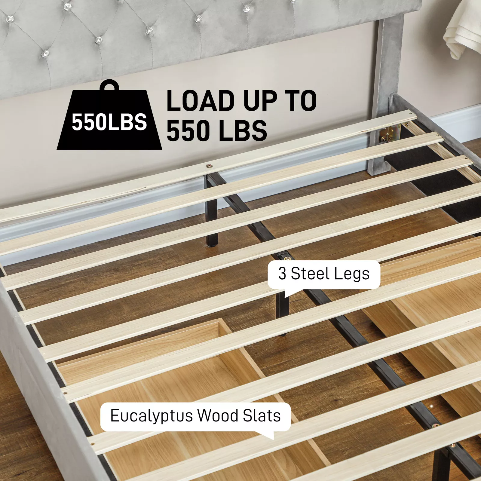 Dorsey Full Upholstered Bed Frame With Storage - Image 7