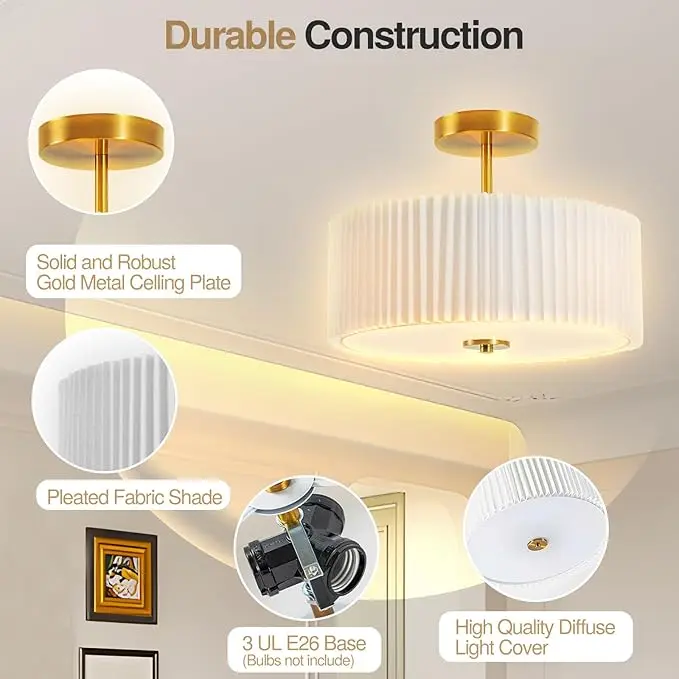 Drum Semi Mount Ceiling Light - Image 2