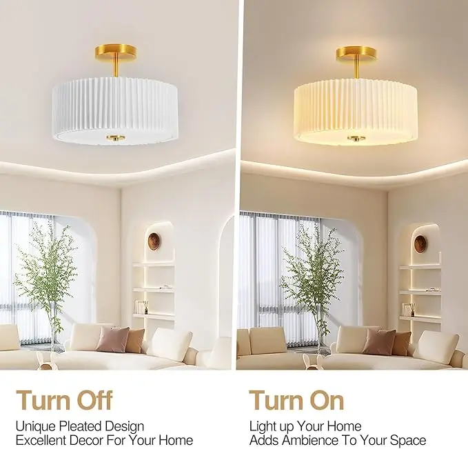 Drum Semi Mount Ceiling Light - Image 3