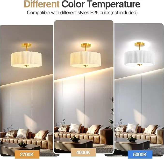 Drum Semi Mount Ceiling Light - Image 4