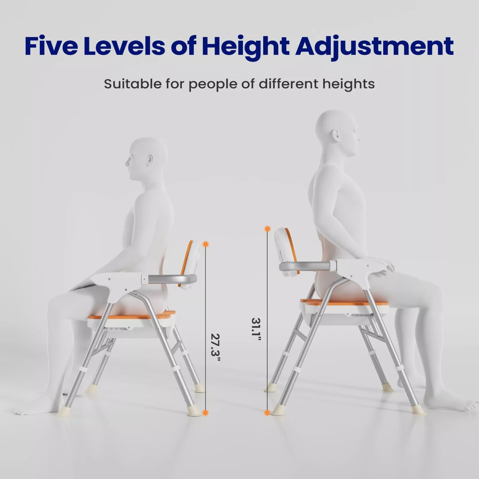 Elderly Foldable Shower Chair With Arms - Image 5