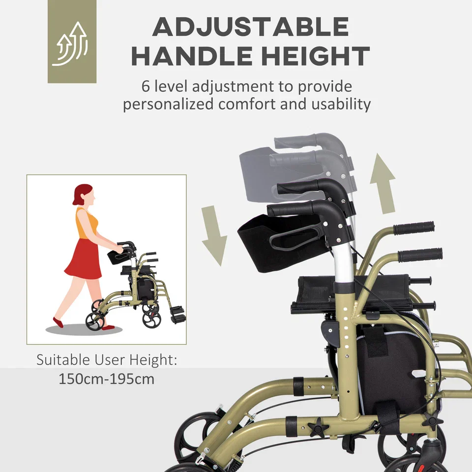 Elderly Mobility Walker Wheelchair With Seat - Image 7