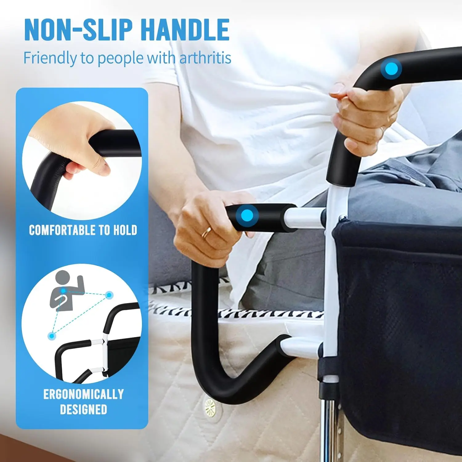 Elderly Safety Bed Rail (Double Handle) - Image 4