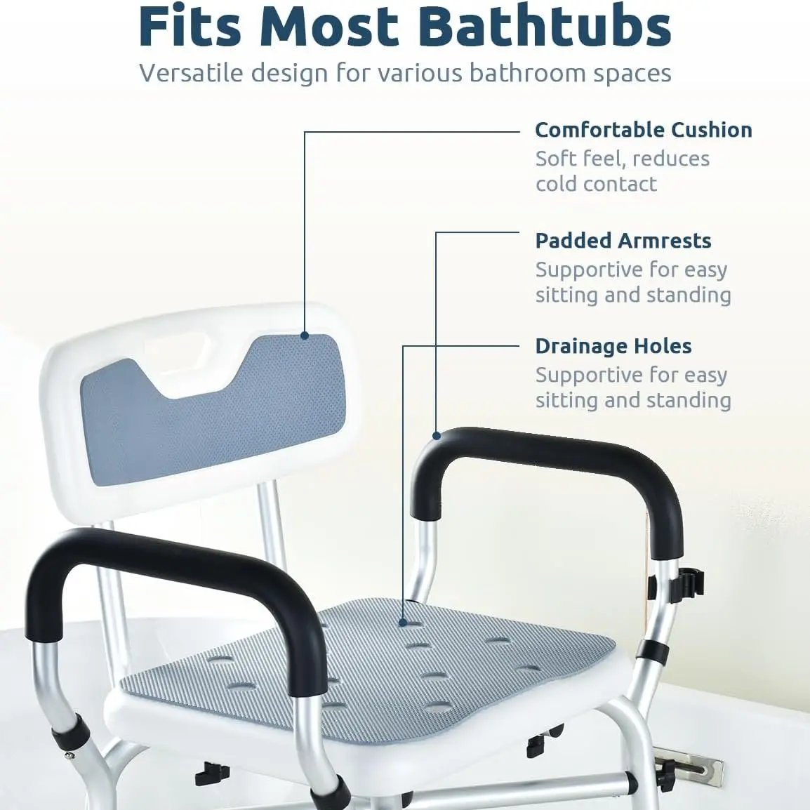 Elderly Shower Chair With Arms - Image 2