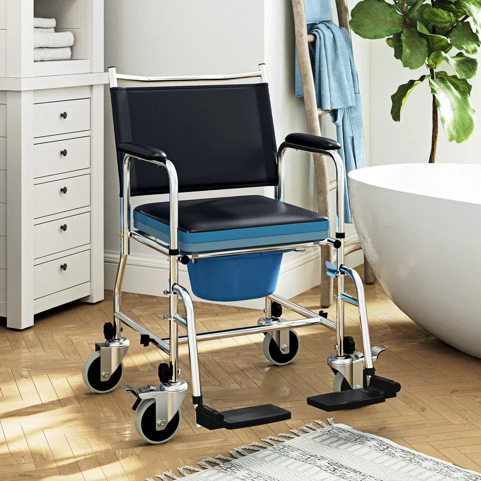 Elderly Shower Commode Wheelchair