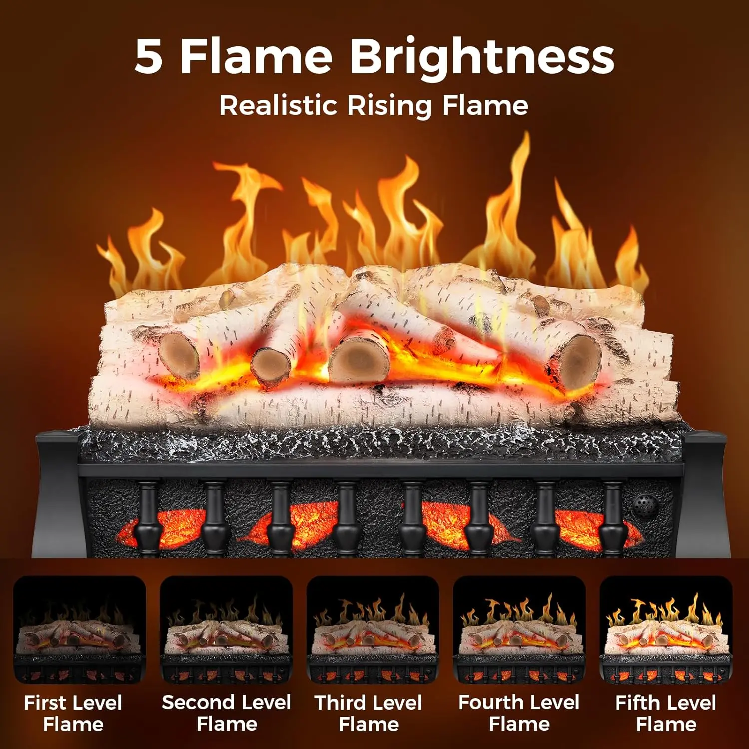 Electric Portable Fake Log Fireplace Insert - Image 2
