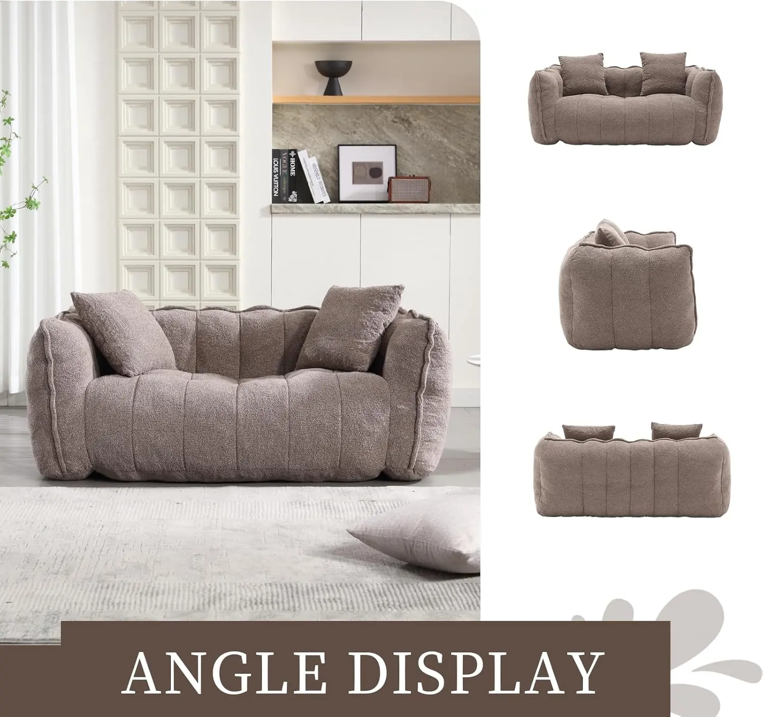 Ella Bean Bag Loveseat Sofa Couch - Image 4