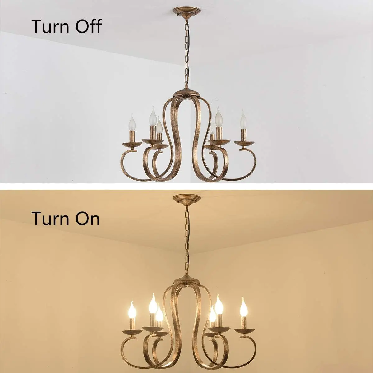 Ellen Antique Dining Room Chandelier - Image 4
