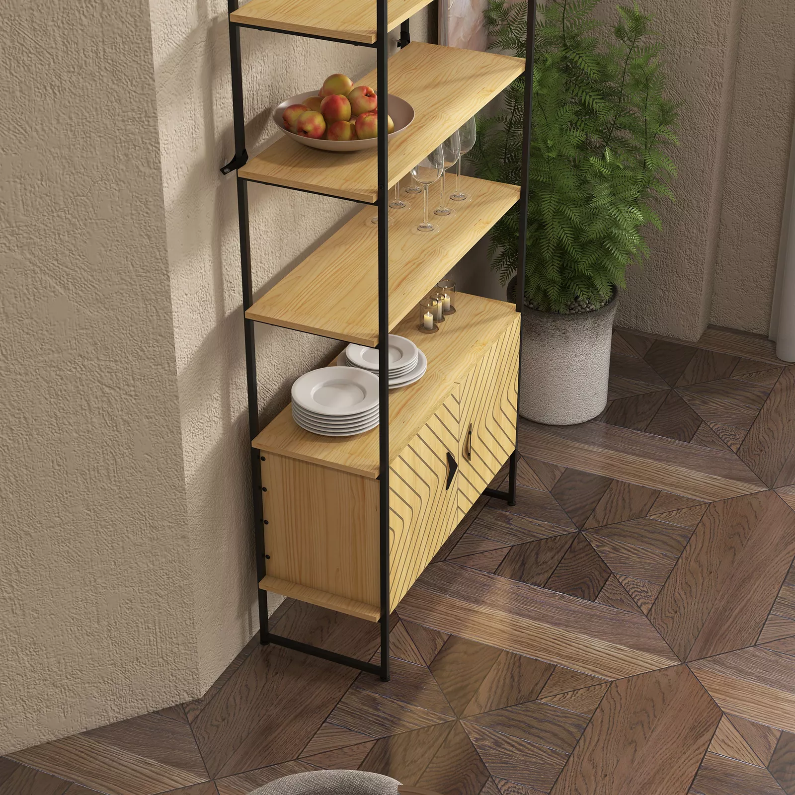 Elsa Industrial Bookcase Bookshelf - Image 3