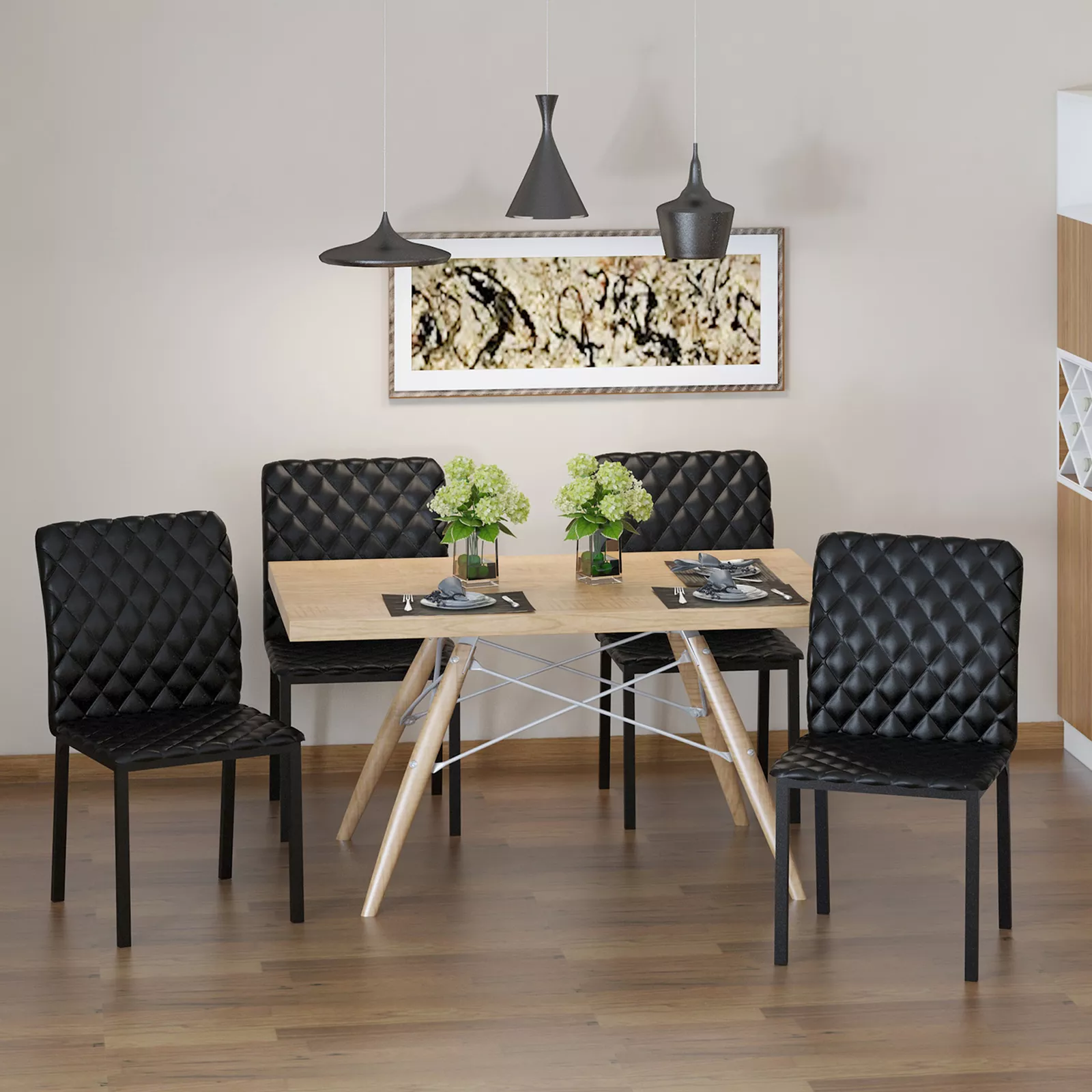 Emil Leather Dining Room Chair (Set of 4)