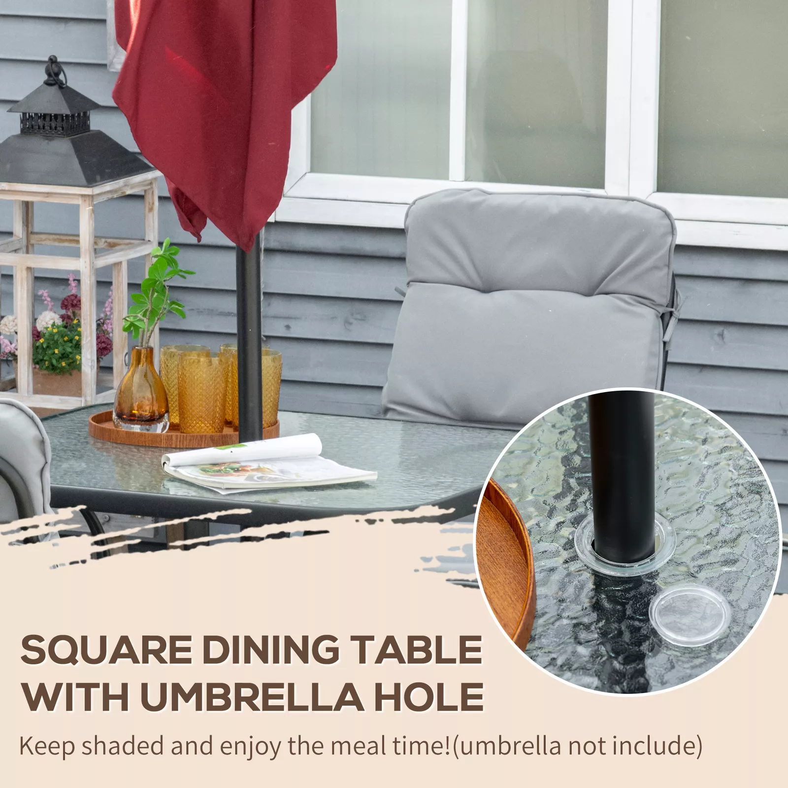 Enya 5 Pieces Outdoor Patio Dining Set - Image 3